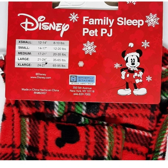 Disney Mickey Mouse Christmas Dog Pajamas Size XS - Picture 3 of 3